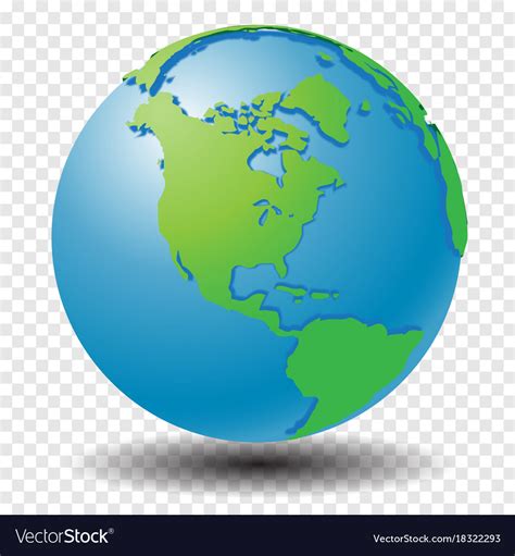 Globe with wold map on transparency grid america Vector Image