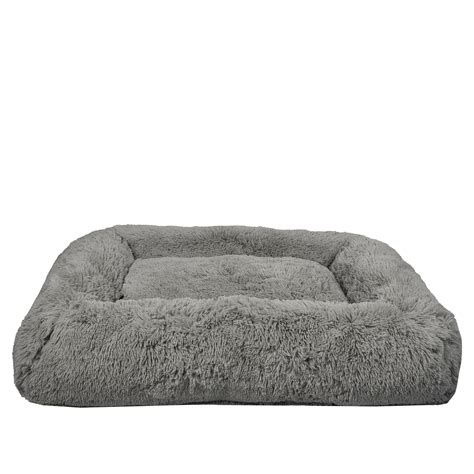 Vibrant Life Large Furry Bolster Dog Bed, Taupe - Walmart.com