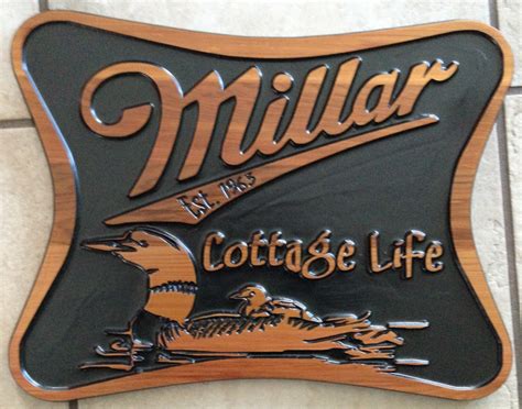 Custom wood engraved signs for cottage, home and commercial use