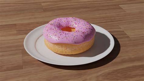 donut on plate 3D model animated | CGTrader