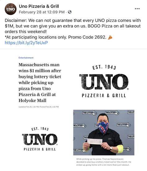 Pizza Order from Uno Pizzeria & Grill Nets Customer a Cool $1 Million - PMQ Pizza