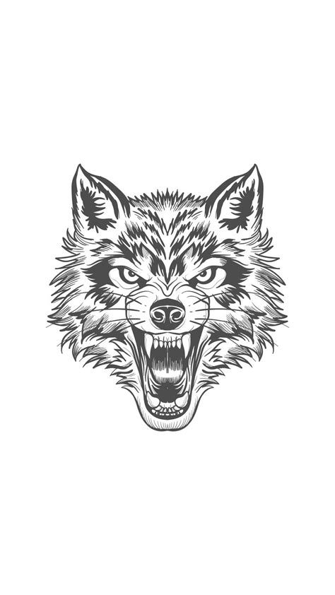 Angry Wolf Face Tattoo