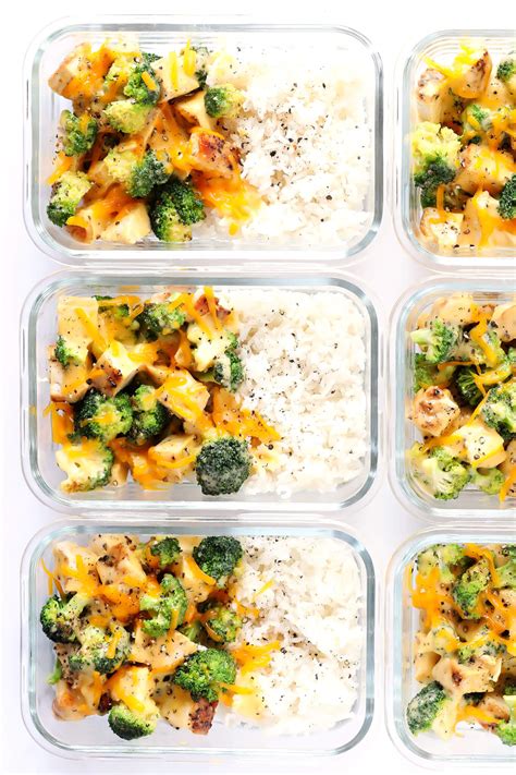 Cheesy Broccoli, Chicken and Rice Bowls (Meal Prep) | Gimme Some Oven