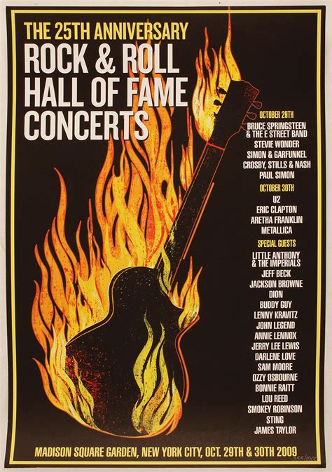 Lot Detail - Rock & Roll Hall of Fame 25th Anniversary Concert Original Poster Featuring U2 ...