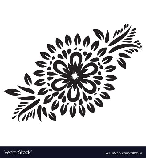 Element floral motifs ornamental line art Vector Image