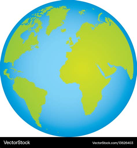 Colorful earth world map with continents in 3d Vector Image