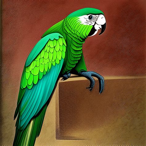 Cute and Adorable Cartoon Green Parrot · Creative Fabrica