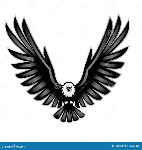 Vector Illustration of a Open Wings Eagle Stock Illustration - Illustration of american, sign ...