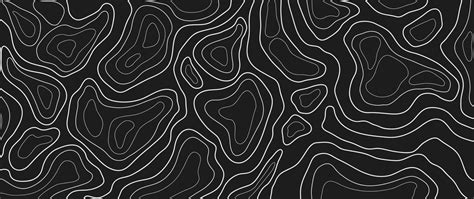 Abstract line art background vector. Mountain topographic terrain map background with white ...