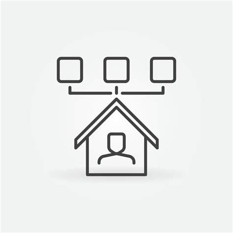 Work From Home linear vector concept icon or logo 13065628 Vector Art at Vecteezy