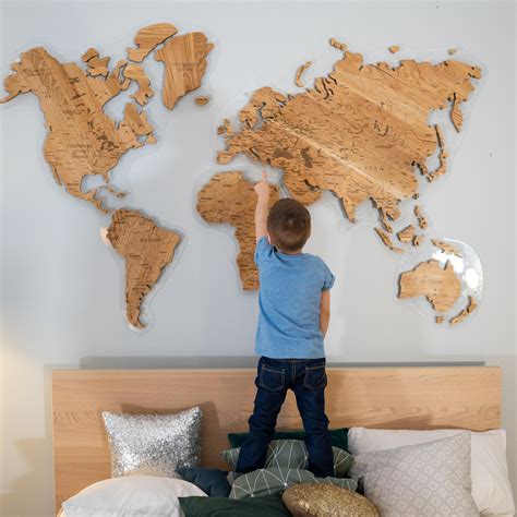 Wood Wall Art Continent Map Large Wooden World Map Map Of | Etsy | Wood wall, Wood wall art ...