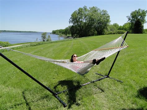 Cotton Rope Hammock with 3-Beam Stand – Hammock Dream© USA