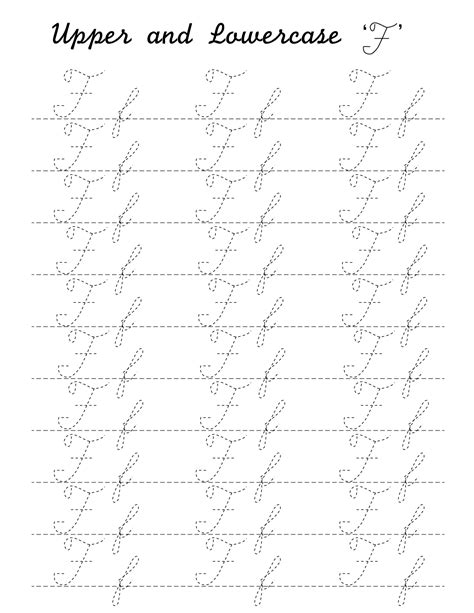 Cursive F Worksheet