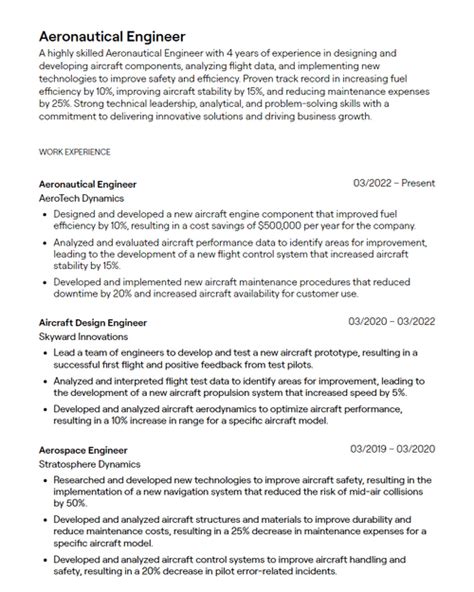 3+ Aeronautical Engineer Resume Examples [with Guidance]