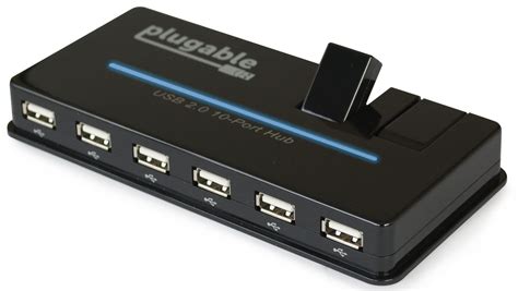 Plugable USB Hub, 10 Port - USB 2.0 with 20W Power Adapter and Two Flip-Up Ports - Walmart.com