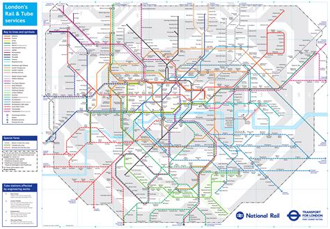 Tube and Rail - Transport for London | Mappa di londra, Metropolitana ...