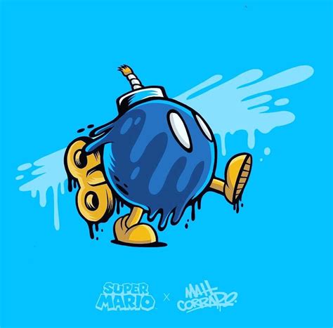 Bob-omb, Super Mario World | Graffiti cartoons, Graffiti characters, Super mario art