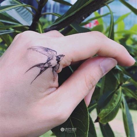 Swallow Tattoo Bird Tattoo Realistic Color Temporary Tattoo - Etsy ...