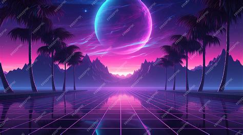 Aesthetic synthwave wallpaper | Premium AI-generated image