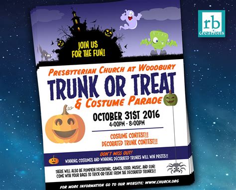 Trunk or Treat Halloween flyer Block Party Autumn flyer