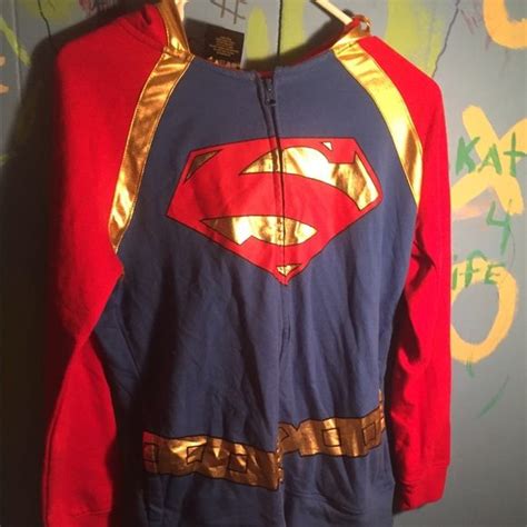 Superman Hoodie | Red Blue Size Large | Women's Fashion