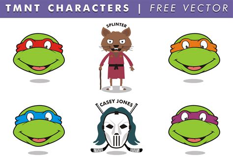 TMNT Characters Free Vector - Download Free Vector Art, Stock Graphics & Images