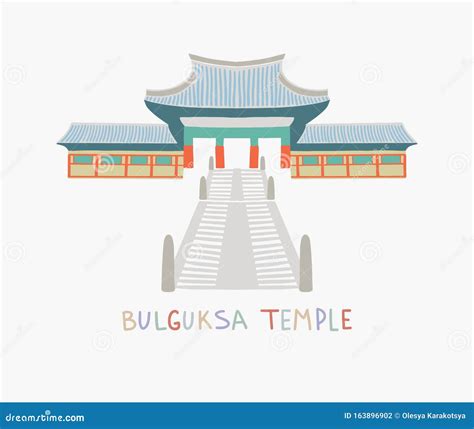 Bulguksa Temple is One of the Most Famous Buddhist Temples in South Korea Stock Vector ...