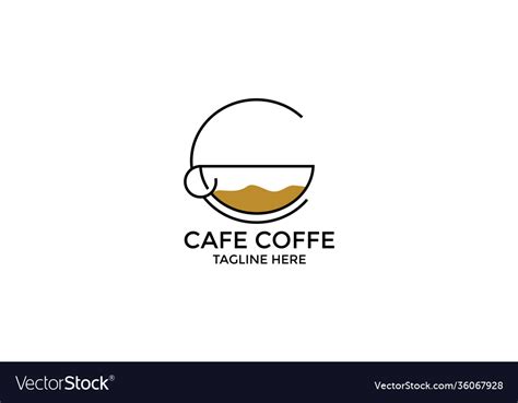 Letter c cafe coffee minimalist logo design Vector Image