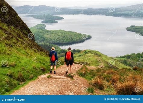 Hiking in Scotland. Lake Loch Lomond Editorial Photography - Image of land, scottish: 133375267