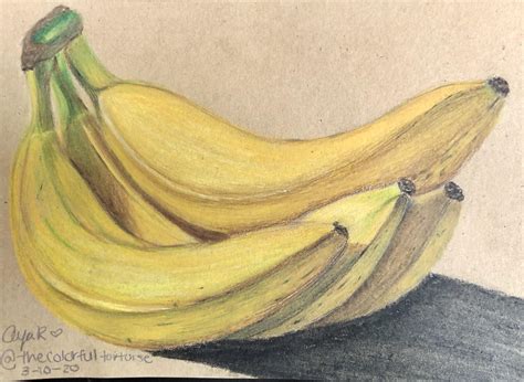 Realistic banana drawing in prismacolors : r/Coloring