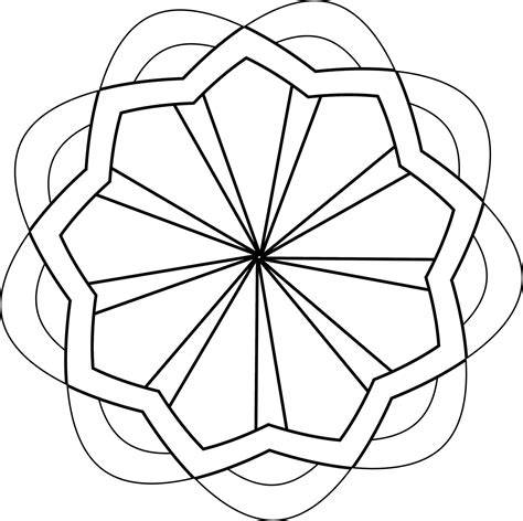 Simple geometric flower illustration with black outlines, you can use ...