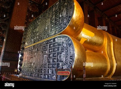 Ornate sole of huge feet of Reclining Buddha, Bangkok, Thailand Stock Photo - Alamy