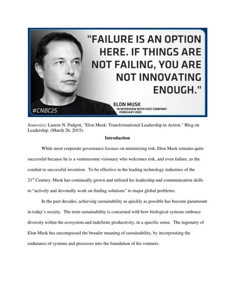 (PDF) Elon Musk - Failure is an Option