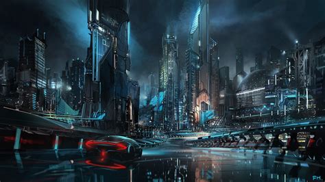 4K, city, concept art, digital art, cyberpunk, fantasy art, futuristic ...