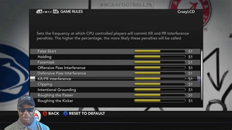 NCAA Football 14 - Gameplay Slider Set - YouTube