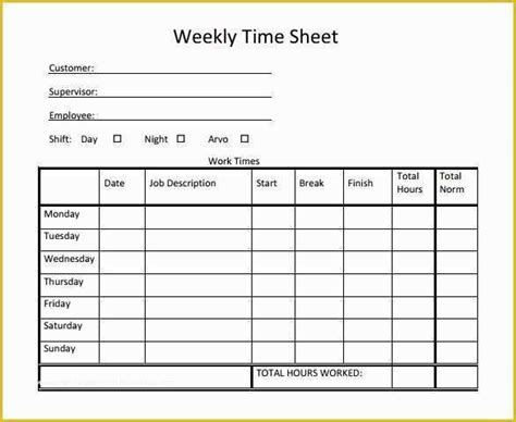 Free Printable Bi Weekly Timesheet Template Of 22 Weekly Timesheet Templates – Free Sample ...