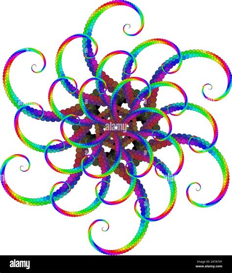 Vector Twirl Mandala Art - Openwork Radial Symmetry Flourish Pattern Stock Vector Image & Art ...