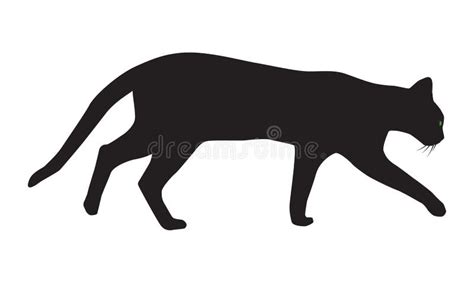 Silhouette of a Walking Cat Stock Vector - Illustration of background ...