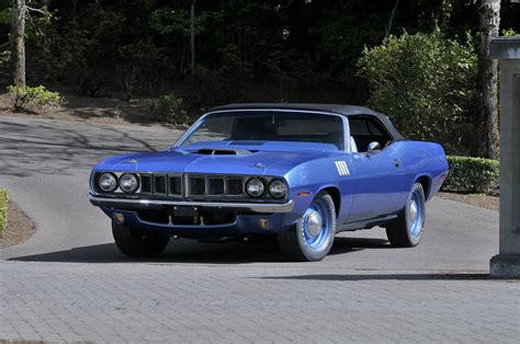 1971, Plymouth, Hemi, Cuda, Convertible, Muscle, Classic, Old, Blue, Usa, 4200x2790 01 ...