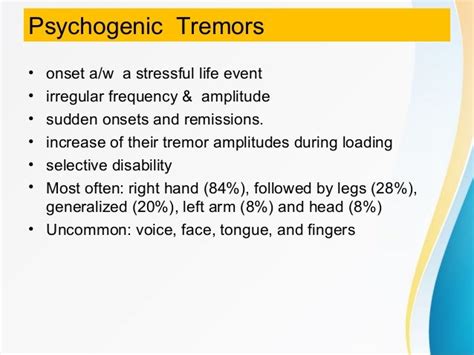 Differential diagnosis of tremors