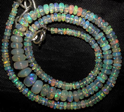 55 Crt Natural Ethiopian Welo Fire Opal Beads Necklace