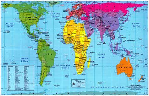 Cont: from the Peter's projection map: depicting relative sizes/proportions vs. historically ...