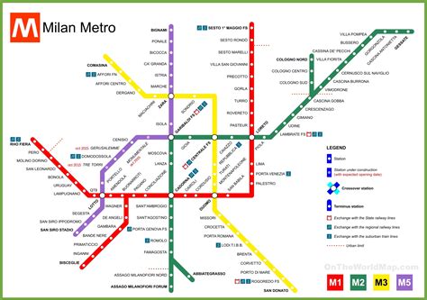 Milan Metro Map 2024 - Lines And Stations - Ontheworldmap.com