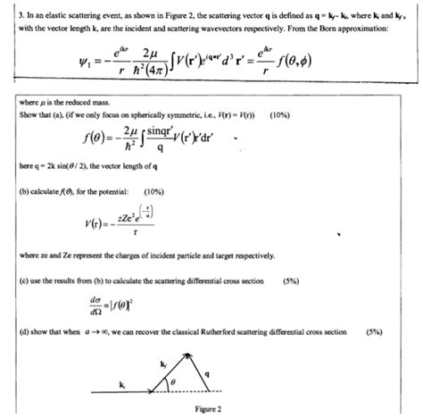 Solved In an elastic scattering event, as shown in Figure 2, | Chegg.com