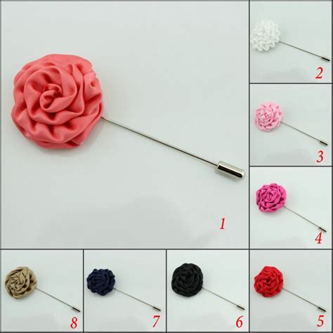 8pcs/lot Handmade Corsage Pins Boutonniere Brooches Grooms Corsage Flower Long Lapel Pins for ...