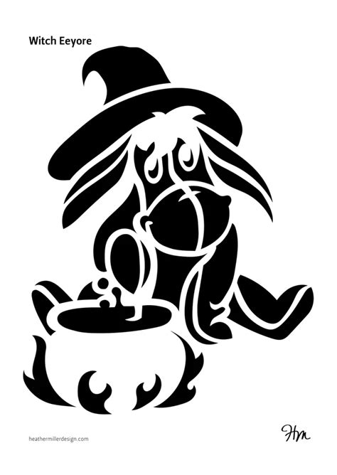 Winnie the Pooh: Eeyore (Free Pumpkin Stencil - Pumpkin Pattern - Pumpkin Template - Jack-o ...