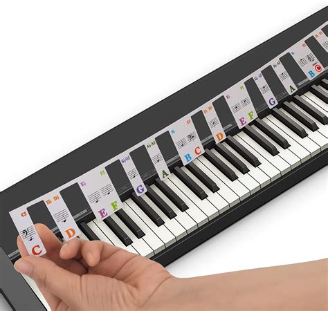 Amazon.com: Piano Key Stickers for Beginners Kids,61 Keys 1:1 Full-Size Plastic Paste-Free Piano ...