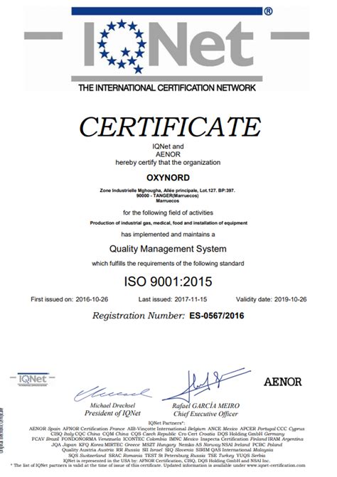 certification-iso | Oxynord