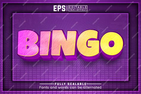 Premium Vector | BINGO 3d Editable text effect