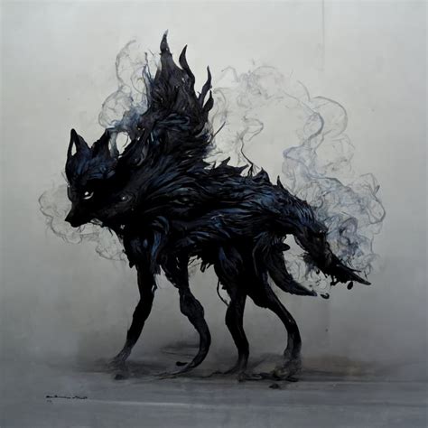 prompthunt: shadow wolf made of smoke and dark energy full body concept art